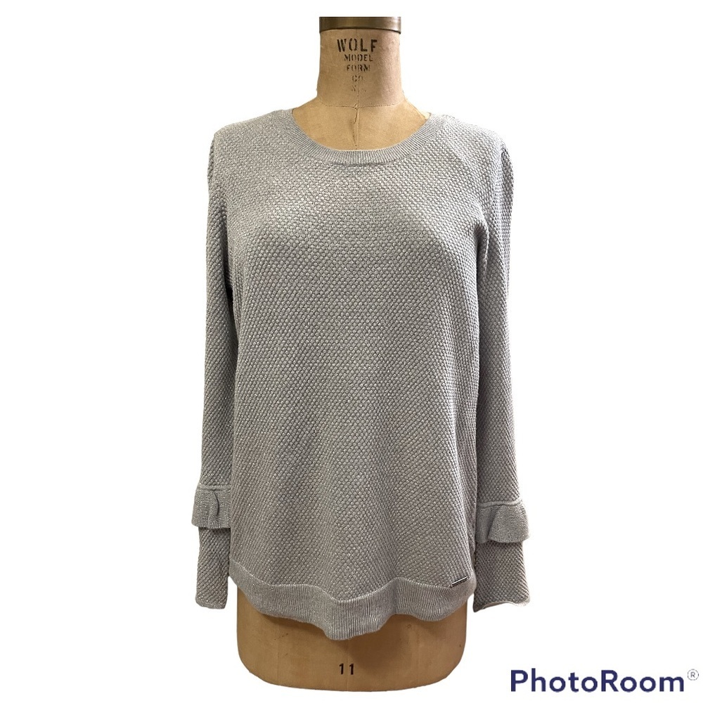 MICHAEL Michael Kors | Silver Thread Ruffle Sleeve Sweater